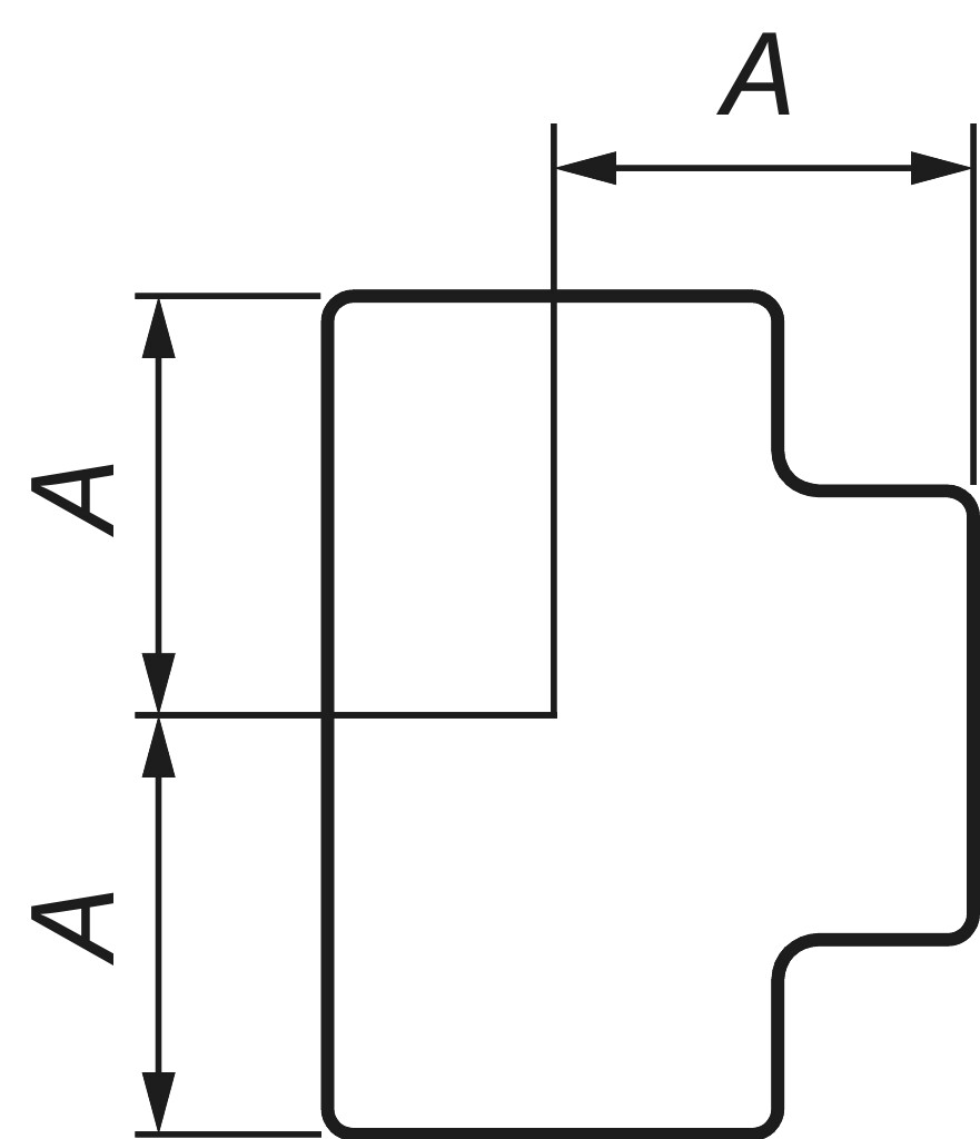 T-Stück  Nr. 14  DIN 2987 schwarz     1/2"